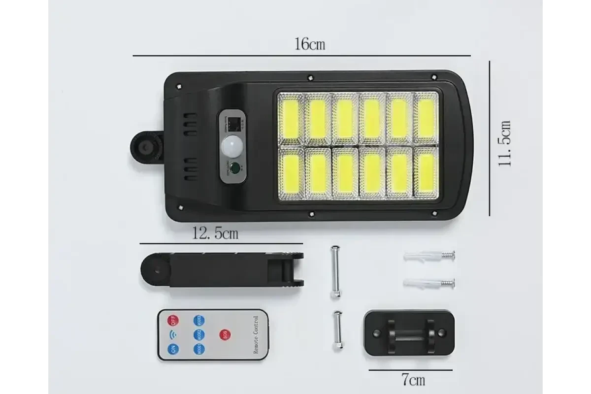 Вуличний ліхтар на сонячній батареї LED Solar Street Light BK-128B-12COB з датчиком руху та пультом – фото 7