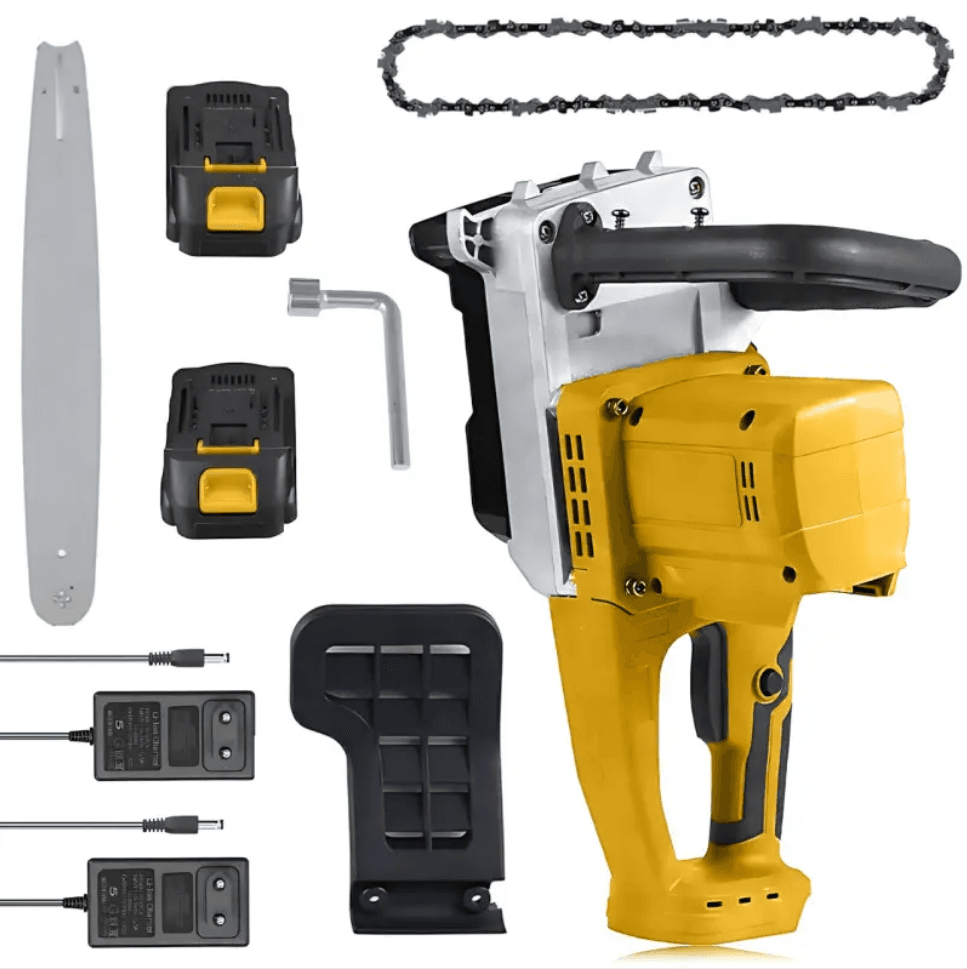 Акумуляторна ланцюгова пила Жовта 2 акумулятори 18 В, 16″ Electric SAW, Електропила на акумуляторі – фото 1
