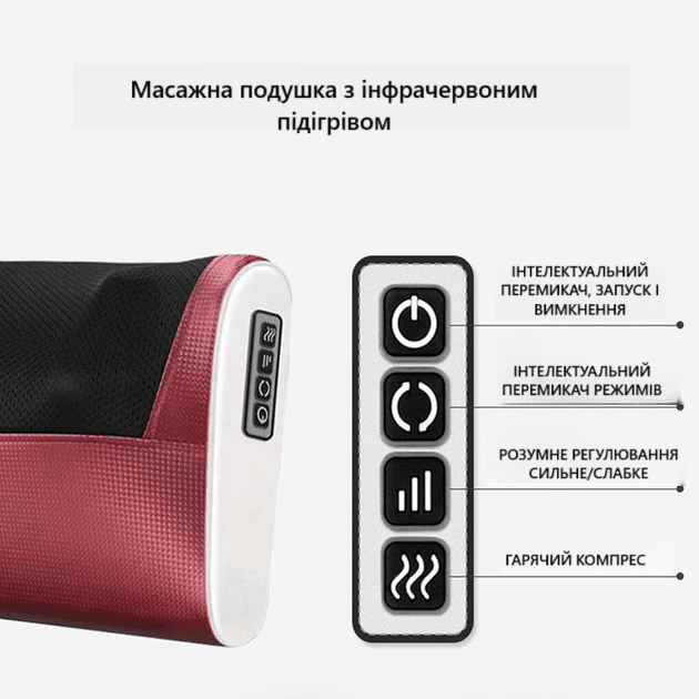 Масажна подушка FG1071 з інфрачервоним підігрівом і 3ма режимами Масажер для ніг рук спини та шиї – фото 3