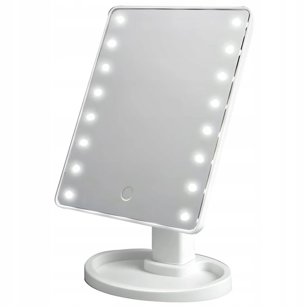 Настільне Дзеркало з підсвіткою Large 16LED Mirror для макіяжу Білий – фото 2
