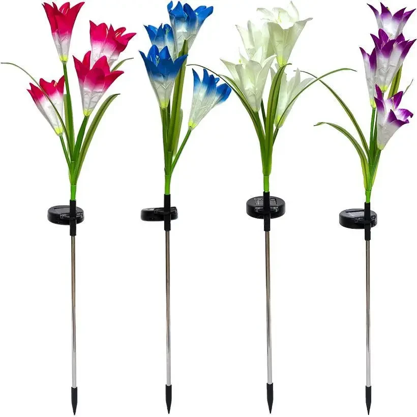 Садовий ліхтар у пакованні 1 шт. на сонячній батареї “Лілія” 74 см BS-037 – фото 1