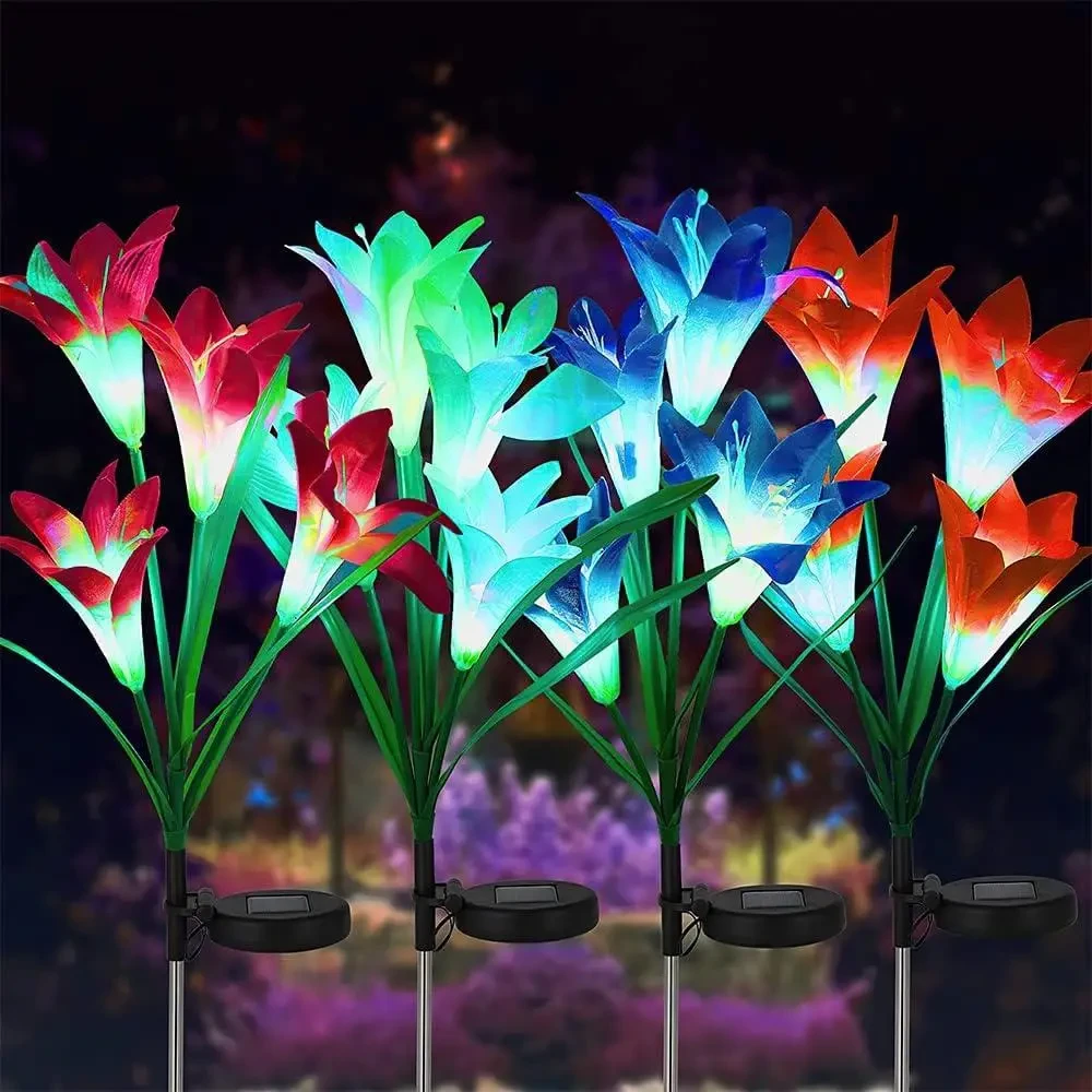 Садовий ліхтар у пакованні 1 шт. на сонячній батареї “Лілія” 74 см BS-037 – фото 5