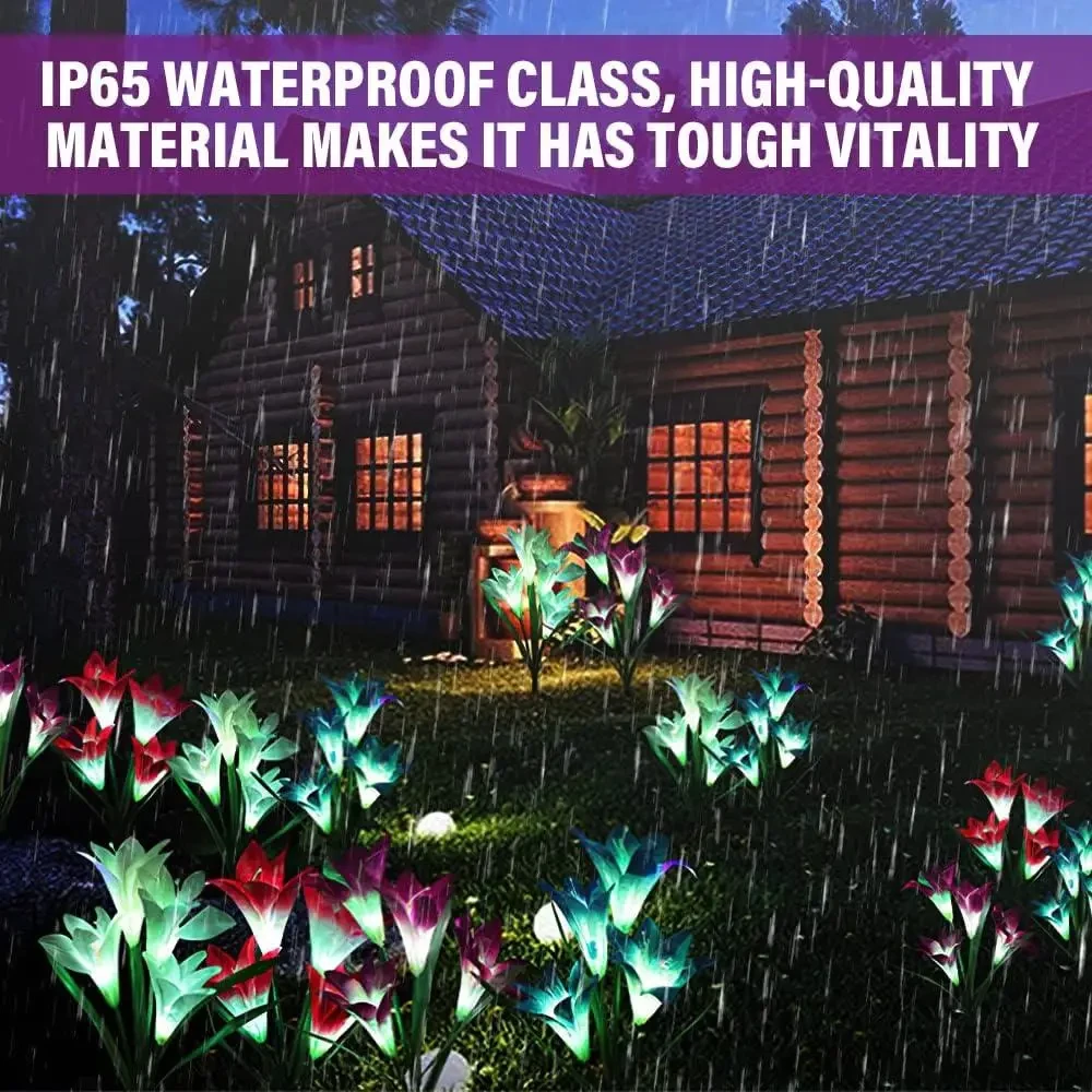 Садовий ліхтар у пакованні 1 шт. на сонячній батареї “Лілія” 74 см BS-037 – фото 6