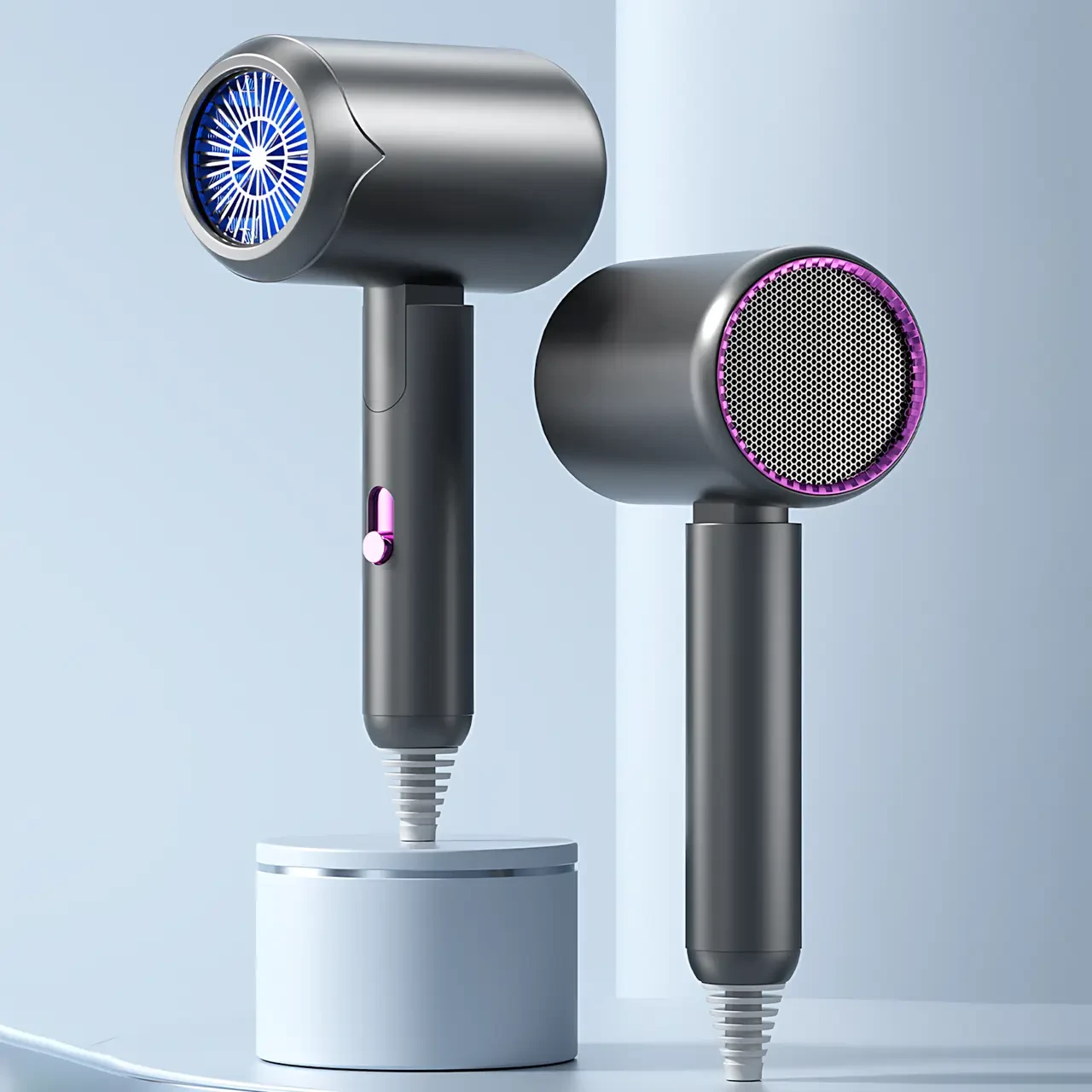 Фен для волосся складаний стайлер Air Blower LY-811, потужність 1800 Вт, 3 швидкості, іонізація, сірий – фото 3