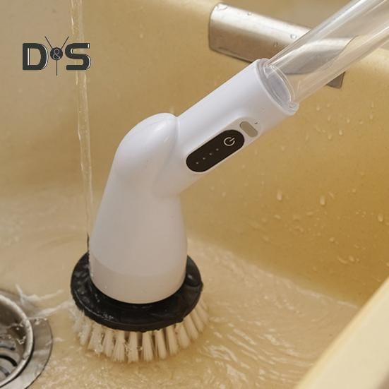 Електричний обертовий скребок для душу, плитки для ванни, бездротова щітка для чищення 8 насадок – фото 4