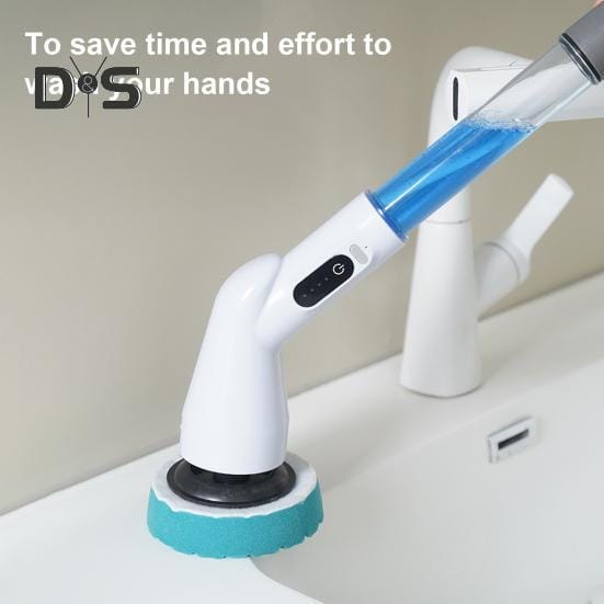 Електричний обертовий скребок для душу, плитки для ванни, бездротова щітка для чищення 8 насадок – фото 7