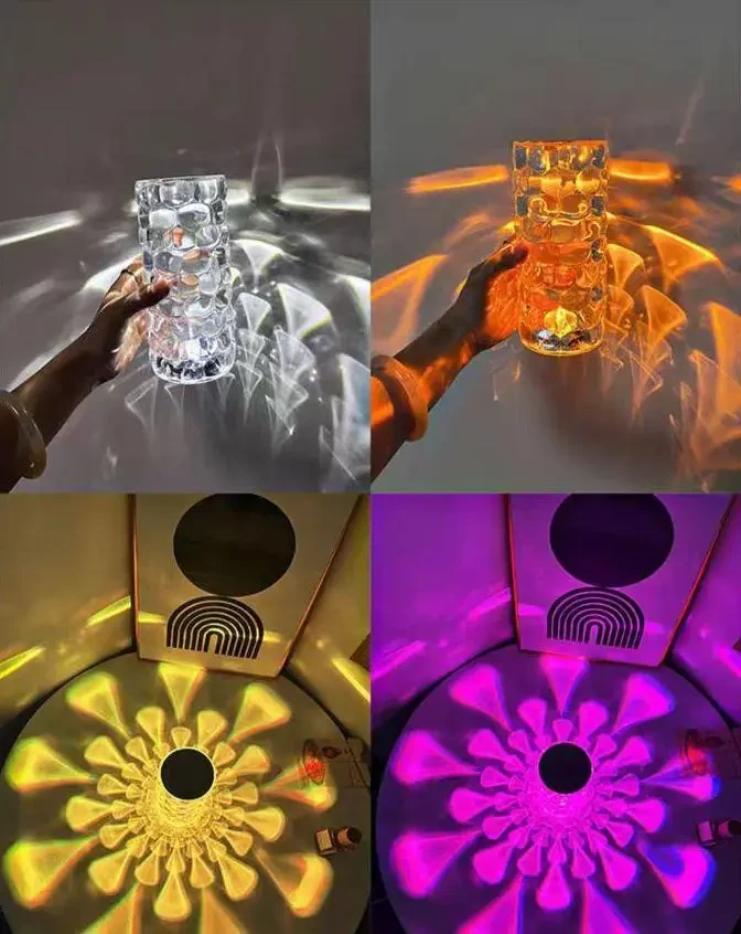 Настільна лампа нічник Алмаз RGB для створення атмосфери затишний світильник на акумуляторі 16 кольорів Diamond – фото 4