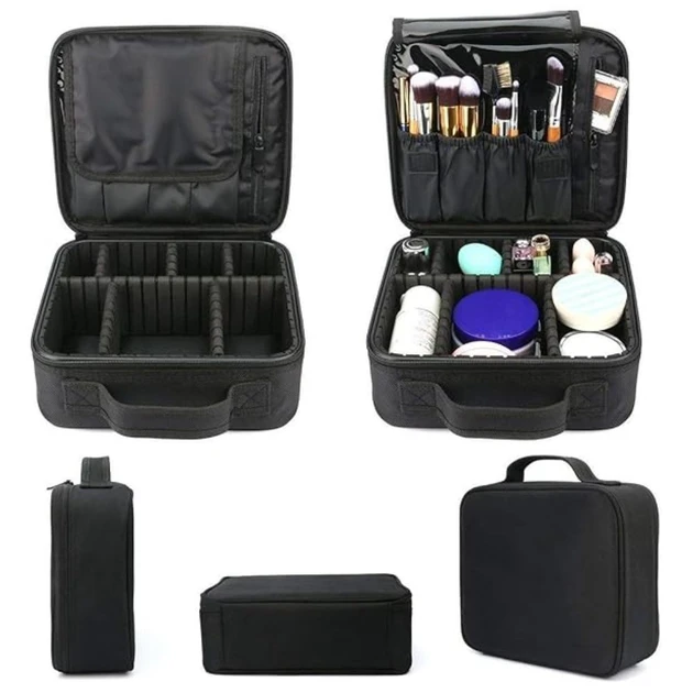 Косметичка органайзер зі знімними перегородками дорожній портативний б’юті кейс із ручкою MA-454 – фото 3