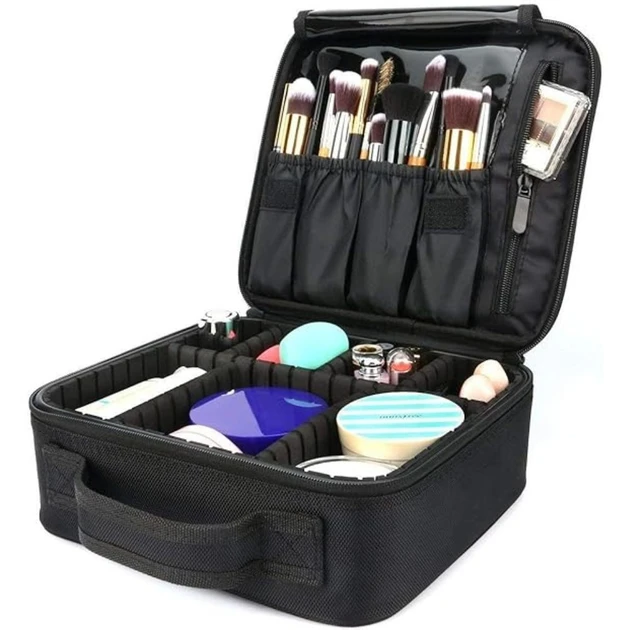 Косметичка органайзер зі знімними перегородками дорожній портативний б’юті кейс із ручкою MA-454 – фото 7