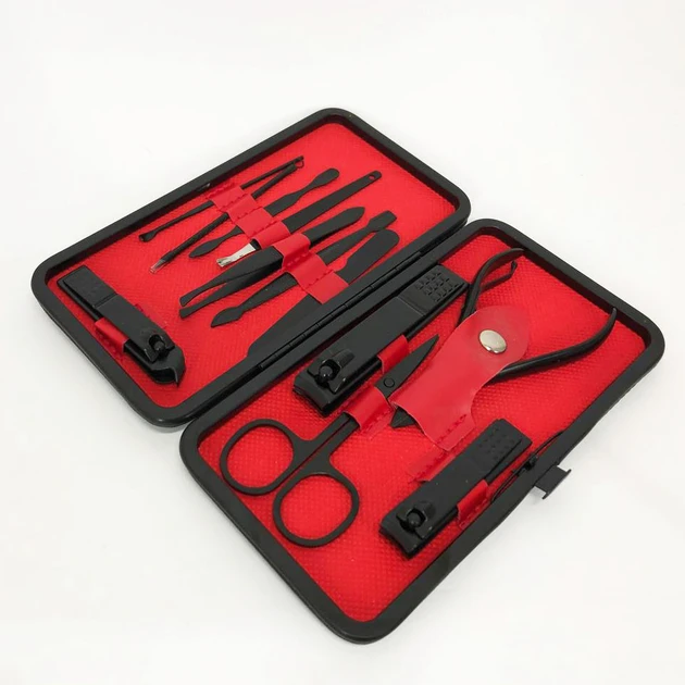 Манікюрний набір з 12 предметів у чохлі Червоний Набір інструментів для манікюру та педикюру – фото 4