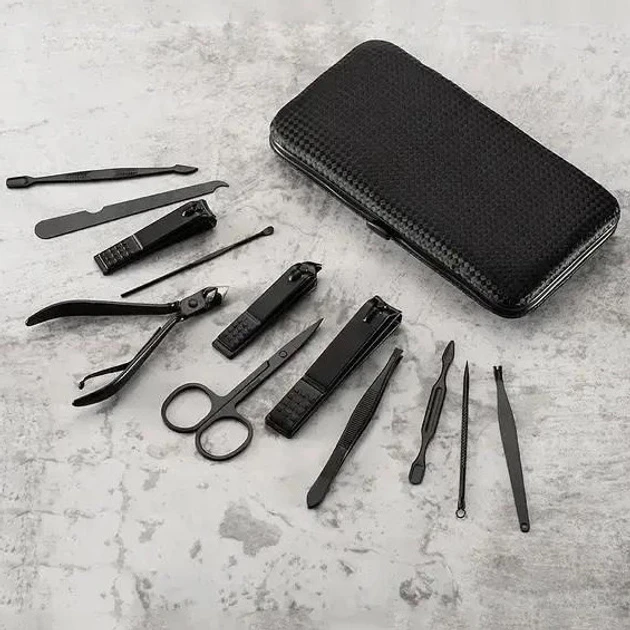 Манікюрний набір з 12 предметів у чохлі Червоний Набір інструментів для манікюру та педикюру – фото 3