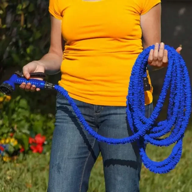 Шланг садовий 120 м для поливу з розпилювачем 7 режимів роботи V-HOSE PRO Синій – фото 7