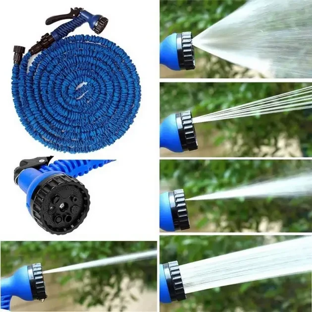 Шланг садовий 120 м для поливу з розпилювачем 7 режимів роботи V-HOSE PRO Синій – фото 4