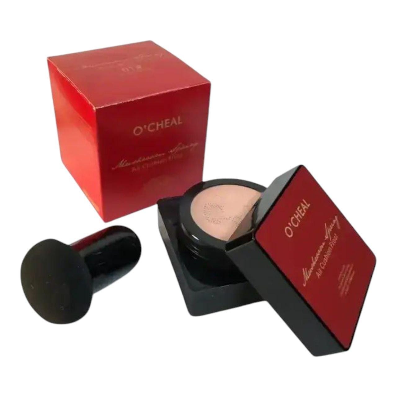 Кушон для обличчя + спонжик Beauty Linasi Red O’CHEAL, Натуральний відтінок/Тональний крем/ Крем пудра – фото 2