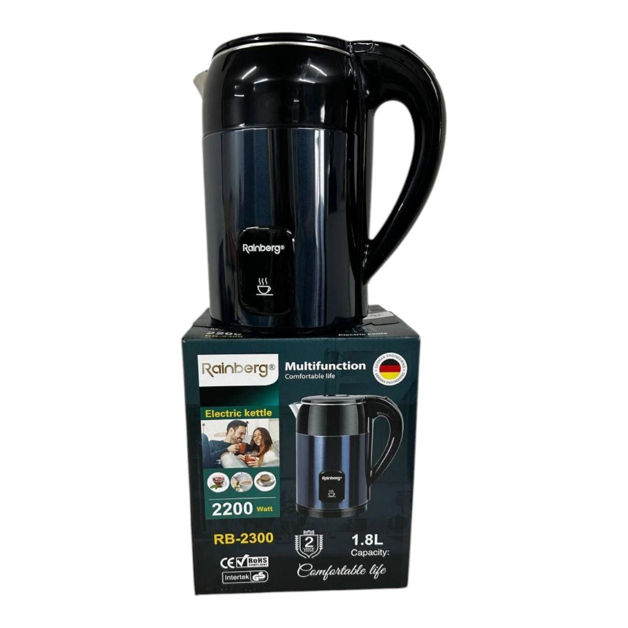 Чайник електричний Синій Rainberg RB-2300 з неіржавкої сталі 2200 Вт 1,8 л – фото 2