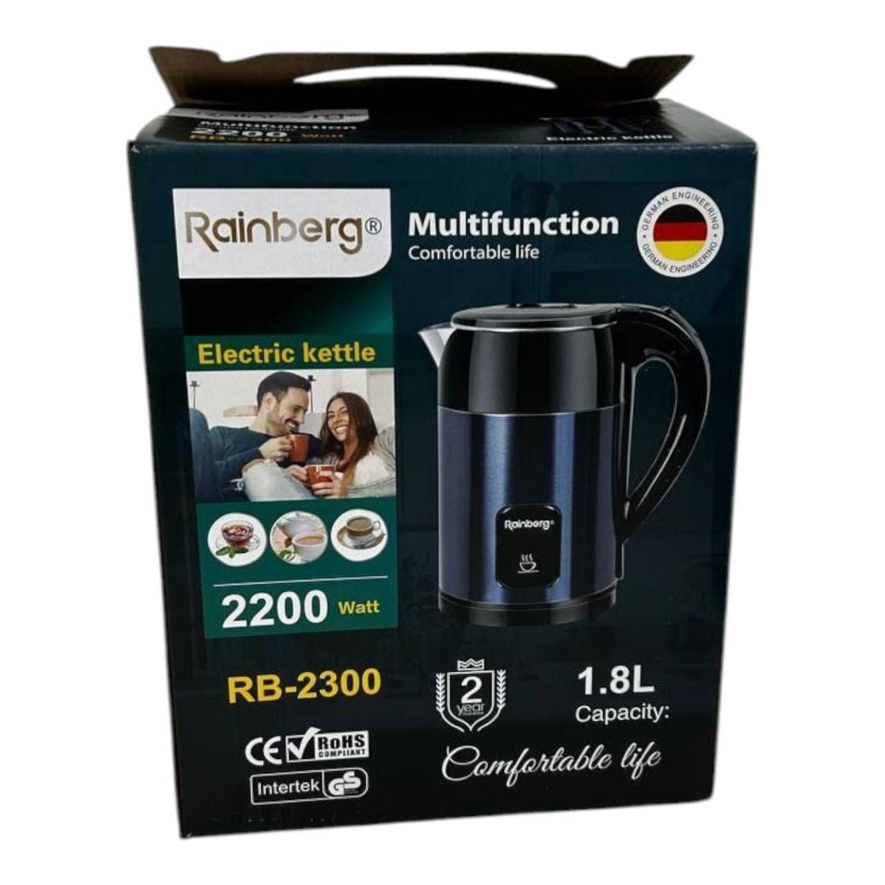 Чайник електричний Синій Rainberg RB-2300 з неіржавкої сталі 2200 Вт 1,8 л – фото 3