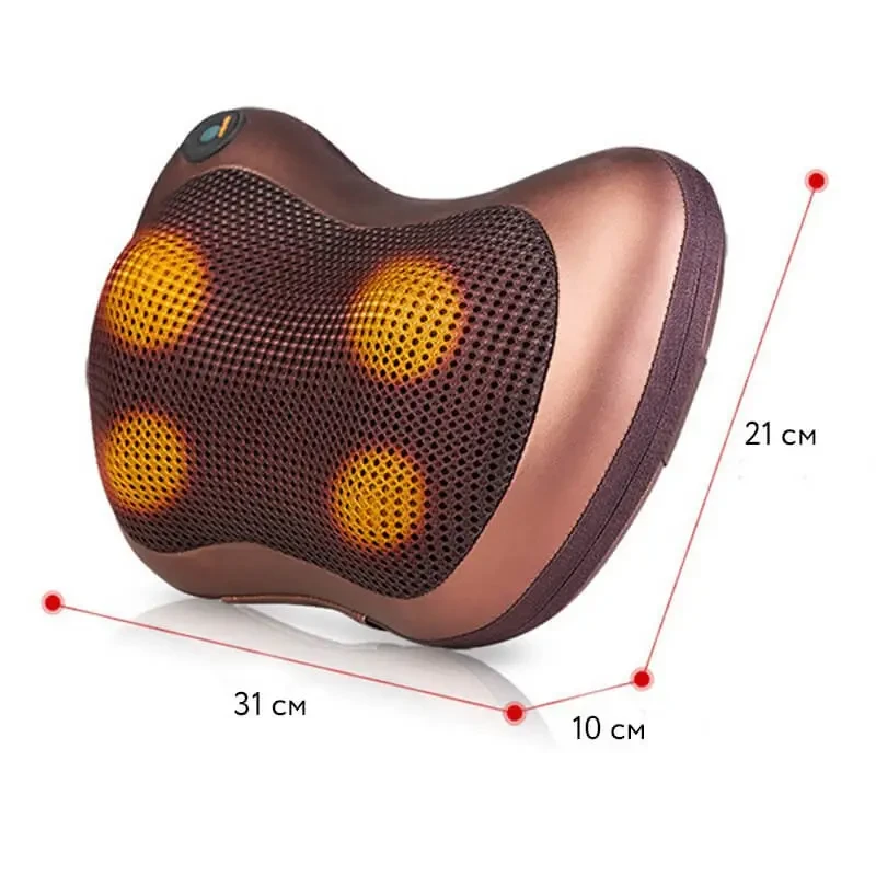 Роликова масажна подушка для спини та шиї Massage pillow | масажна подушка | масажер із підігрівом – фото 5