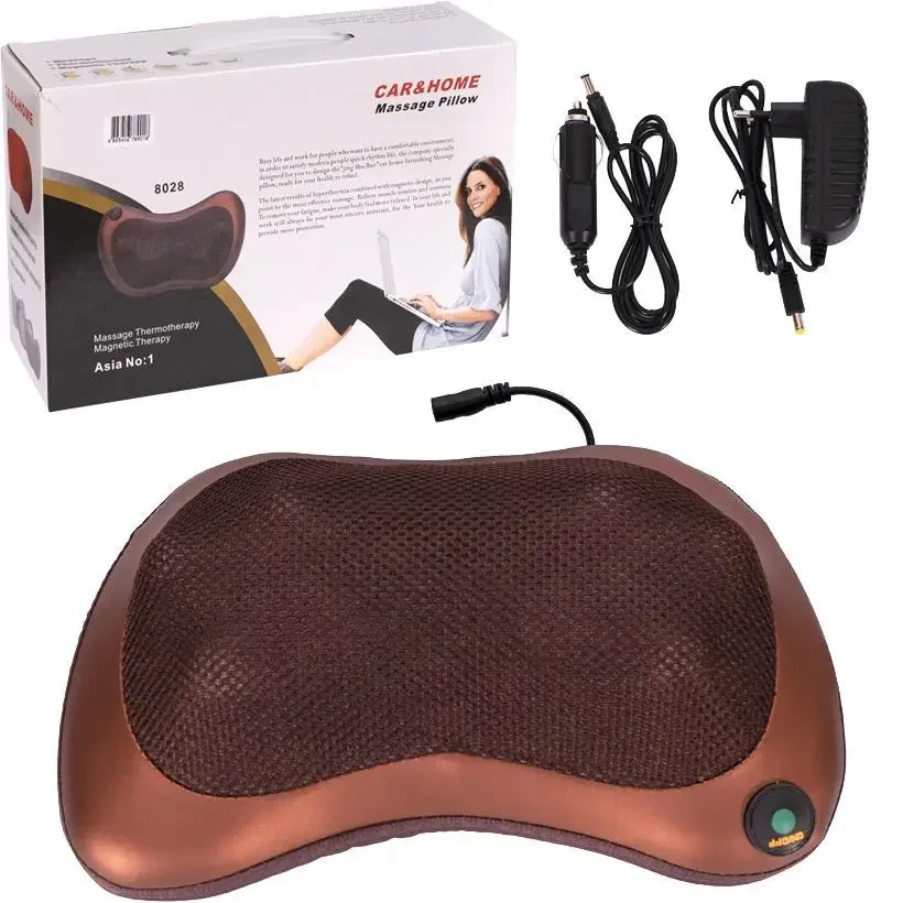Роликова масажна подушка для спини та шиї Massage pillow | масажна подушка | масажер із підігрівом – фото 8