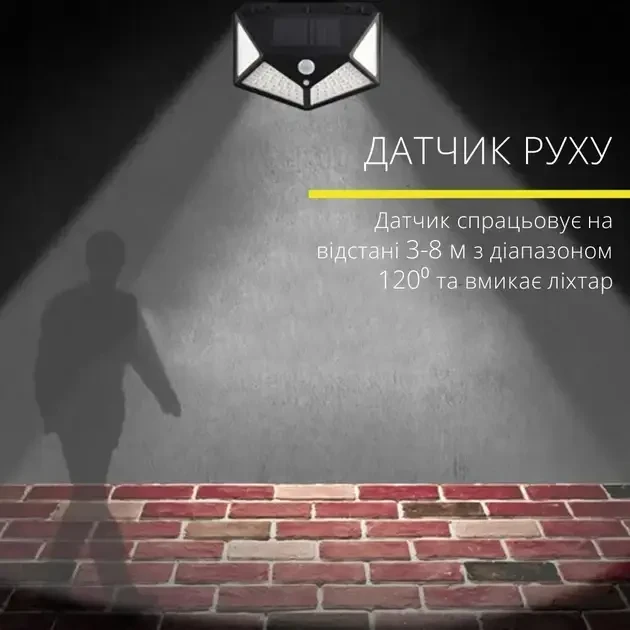 Вуличний світильник світлодіодний LED прожектор із датчиком руху Wall lamp LF-1728A – фото 1