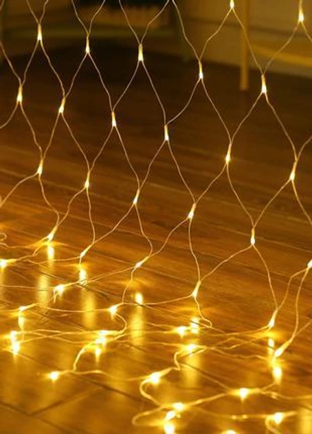 Гірлянда світлодіодна сітка завіса 120 LED 2×2м Теплий білий RD-7162 – фото 2