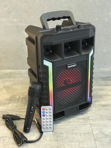 Портативна колонка Kimiso QS-627 на 10 Вт, 1200 мА/год з мікрофоном і світломузкою (USB/BT/FM) – фото 4