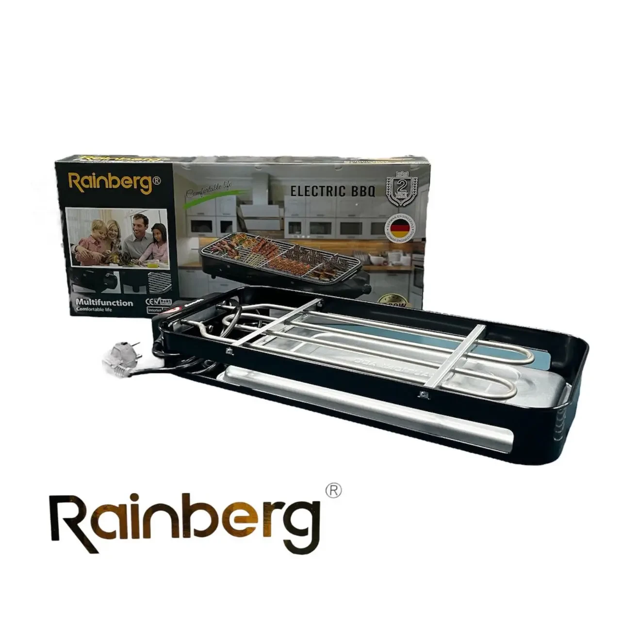 Електричний гриль-барбекю Rainberg RB-2292 Настільний електрогриль з решіткою BBQ 3000 Вт – фото 4