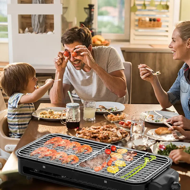 Електричний гриль-барбекю Rainberg RB-2292 Настільний електрогриль з решіткою BBQ 3000 Вт – фото 2