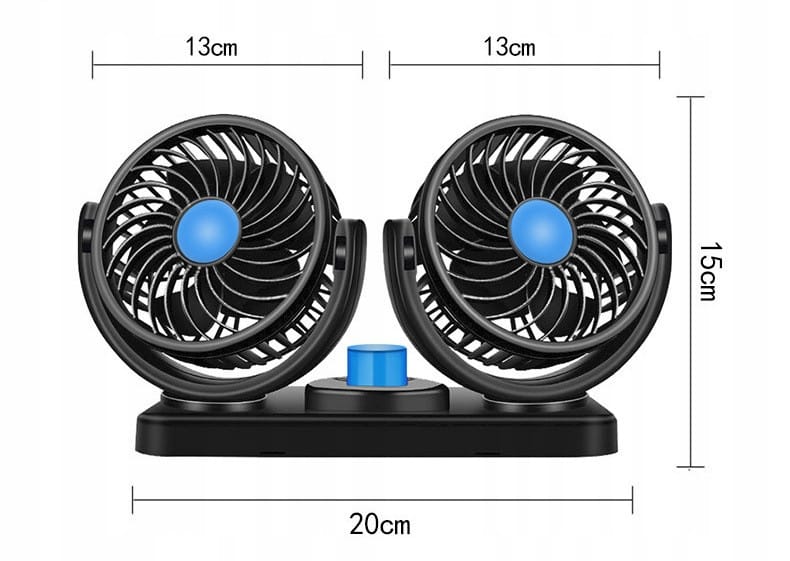 Автомобільний вентилятор CAR SMALL FAN 12 V F30 Подвійний вентилятор на панель приладів 12 В – фото 9