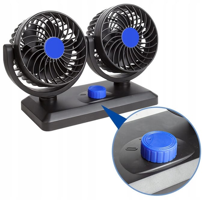 Автомобільний вентилятор CAR SMALL FAN 12 V F30 Подвійний вентилятор на панель приладів 12 В – фото 2