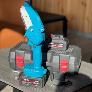 Акумуляторна ланцюгова мініпила 48v для обрізання дерев два акумулятори в кейсі 4" Mini Electric Chainsaw