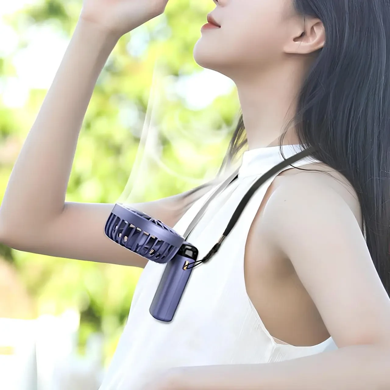 Портативний вентилятор Mini fan XL-880 діаметр 9 см із підставкою для телефона та дисплеєм – фото 3