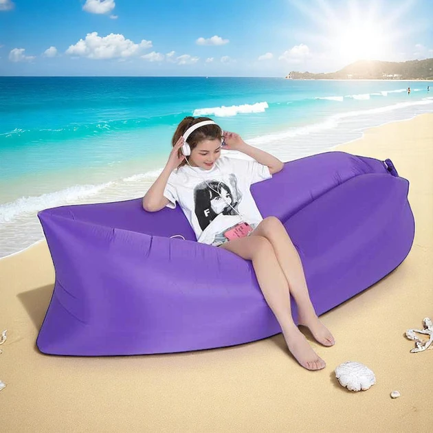 Ламзак надувний матрац для відпочинку AIR CUSHION 180х70 Фіолетовий – фото 3