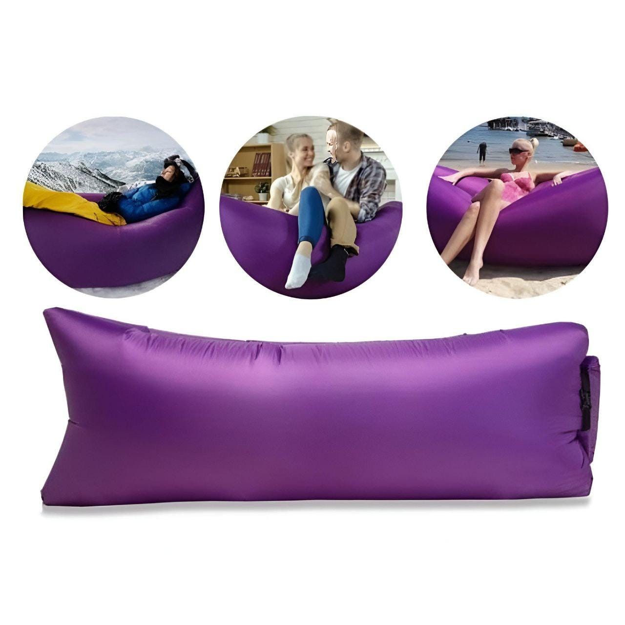 Ламзак надувний матрац для відпочинку AIR CUSHION 180х70 Фіолетовий – фото 1