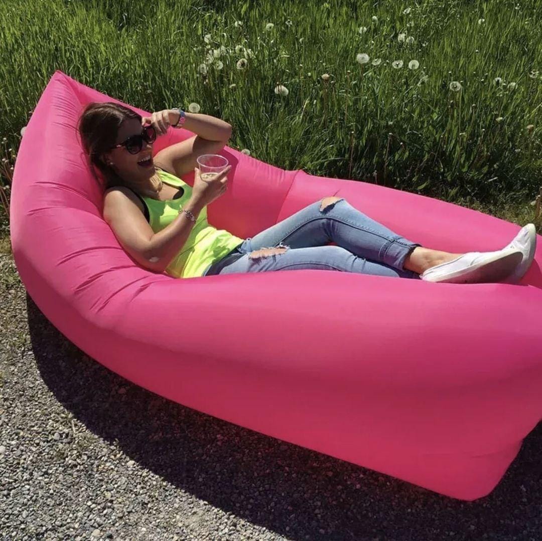 Надувний матрац (180х70 см) AIR SOFA CLOUD, Рожевий/ Шезлонг надувний/ Ламзак – фото 1