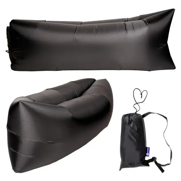 Ламзак Пляжний диван-мішок Чорний Надувний матрац (160х70 см) AIR SOFA CLOUD – фото 3
