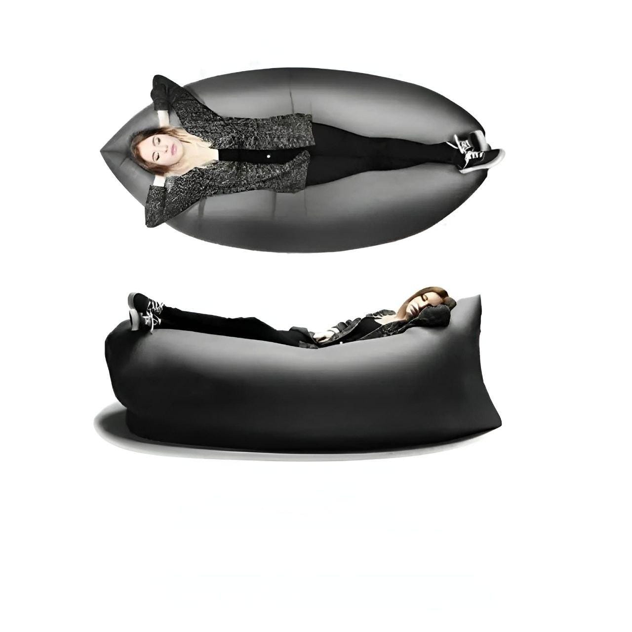 Ламзак Пляжний диван-мішок Чорний Надувний матрац (160х70 см) AIR SOFA CLOUD – фото 5