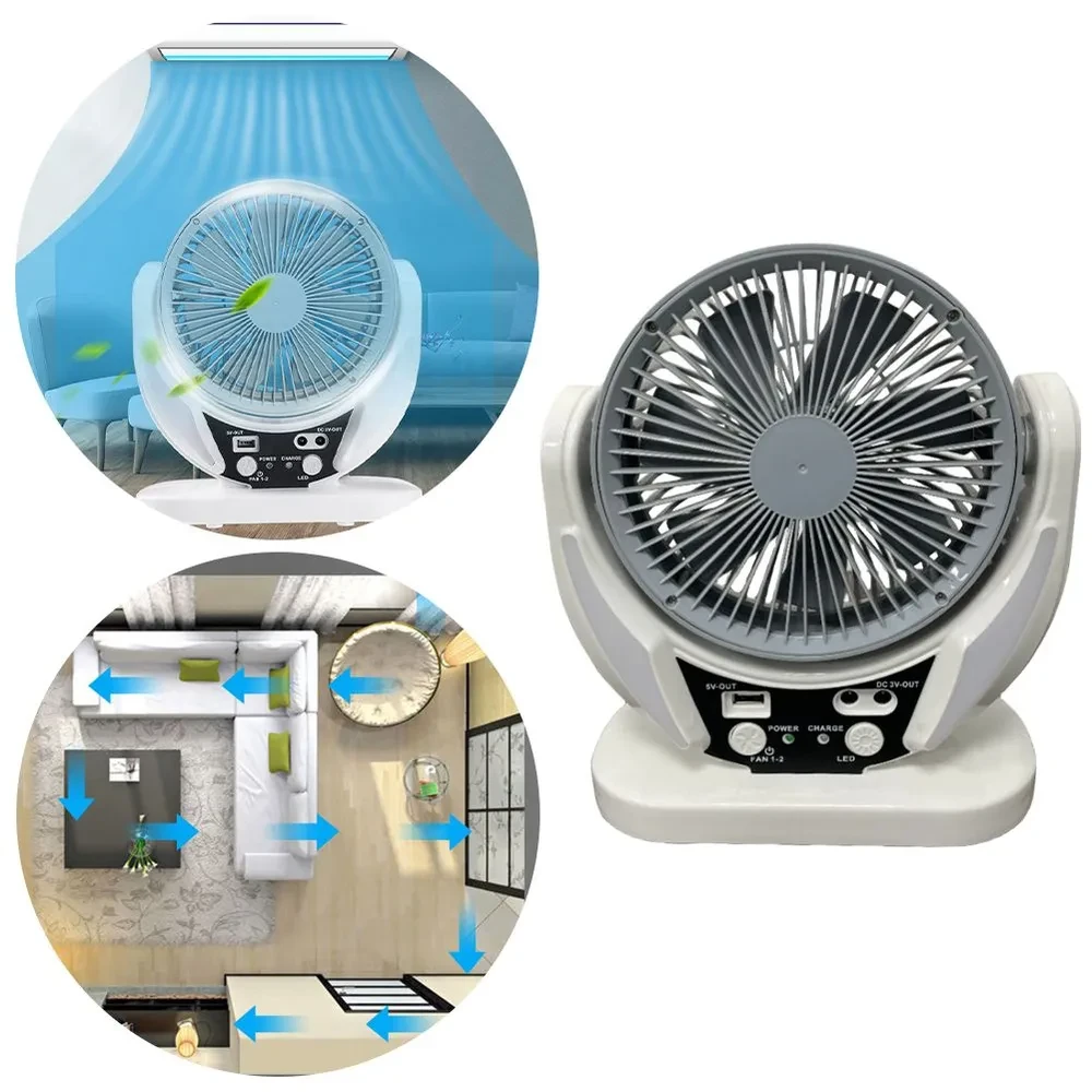 Портативний настільний вентилятор FAN-606 4в1 із сонячною панеллю компактний – фото 2