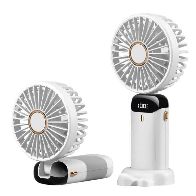 Портативний вентилятор Mini fan XL-880 діаметр 9 см із підставкою для телефона та дисплеєм – фото 2