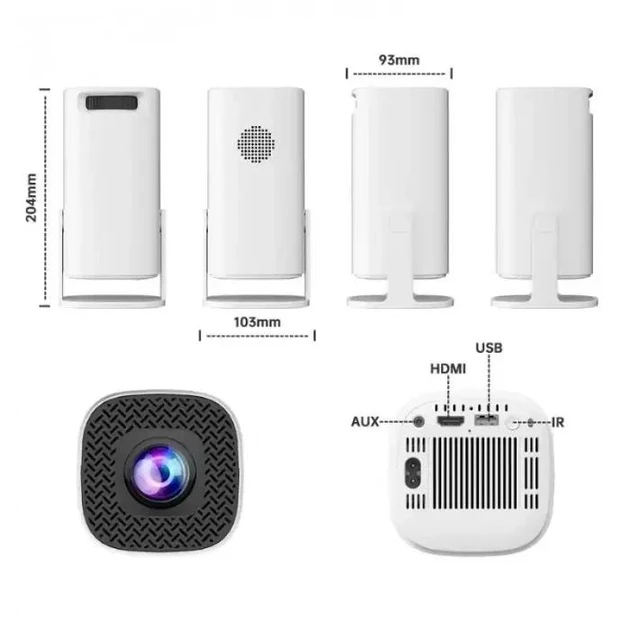 Проєктор відеоігровий із джойстиками + пульт керування Android Projector HA-199 Білий – фото 2