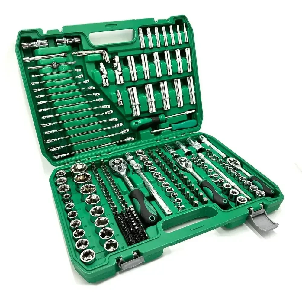 Автомобільний набір інструментів 216 шт. у зручному пластиковому кейсі для зберігання