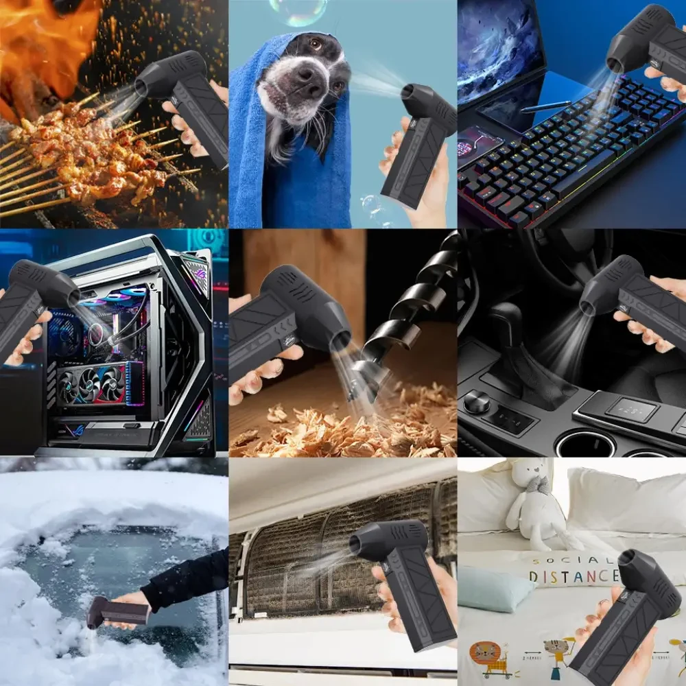 Міні турбовентилятор 5000 мА·год, від USB, ZY7400-SE/PRO/Акумуляторна повітродувка/ Портативний турбофен – фото 7