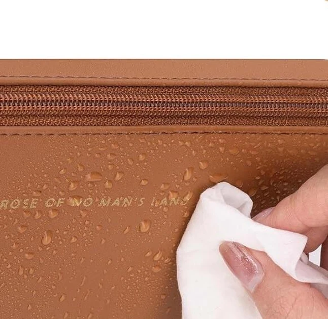 Містка косметичка з діагональною застібкою CosmyCase, коричнева – фото 8