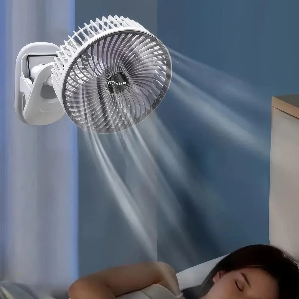 Вентилятор міні портативний Desktop Fan Multi-function акумуляторний із прищіпкою Білий RD-2227 – фото 5