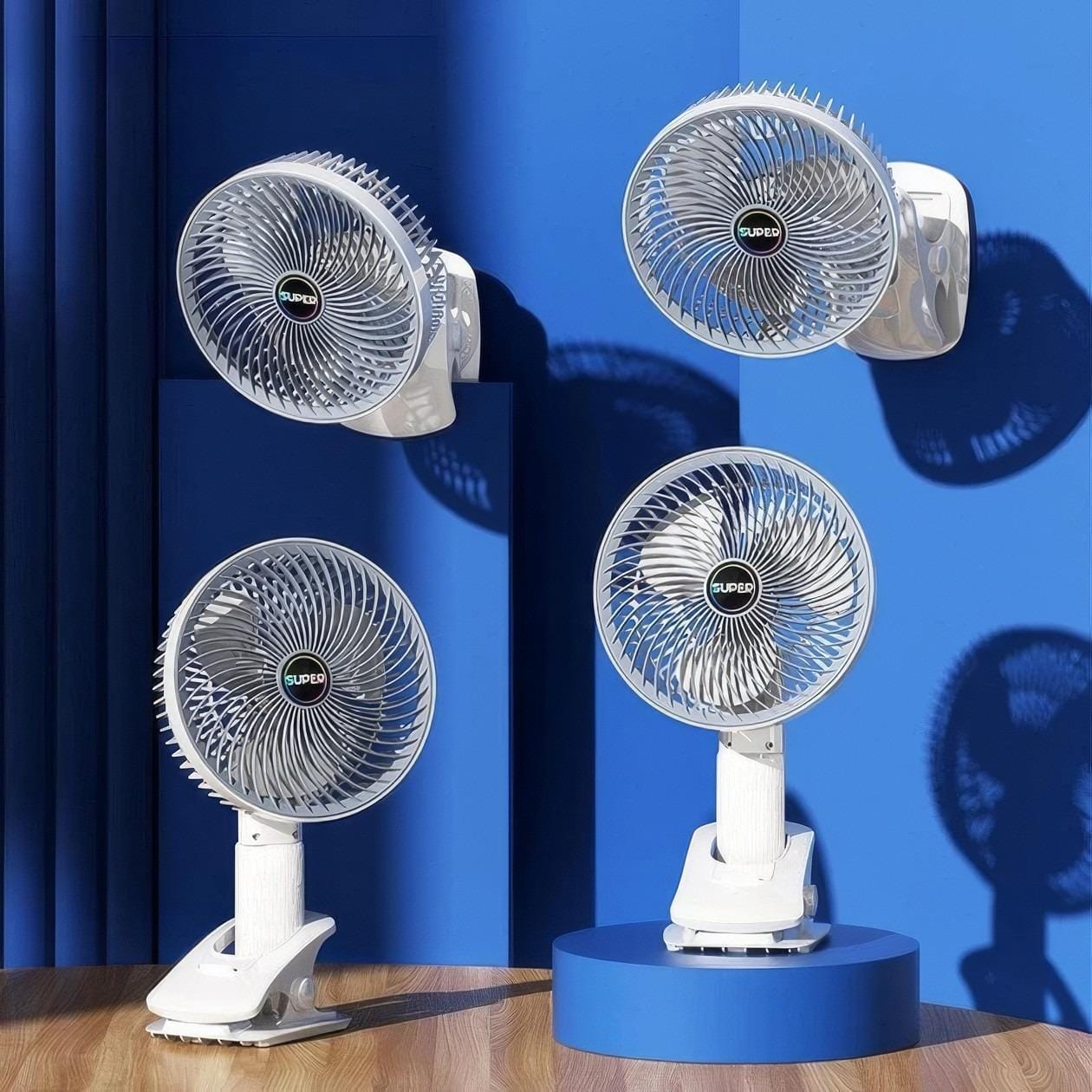 Вентилятор міні портативний Desktop Fan Multi-function акумуляторний із прищіпкою Білий RD-2227 – фото 6