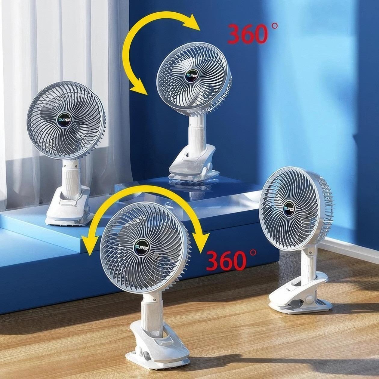 Вентилятор міні портативний Desktop Fan Multi-function акумуляторний із прищіпкою Білий RD-2227 – фото 7