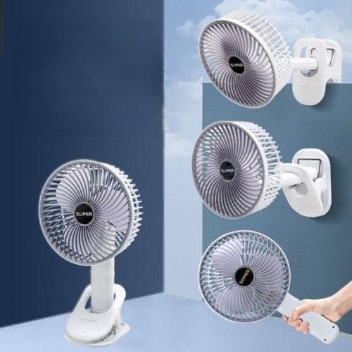Вентилятор міні портативний Desktop Fan Multi-function акумуляторний із прищіпкою Білий RD-2227