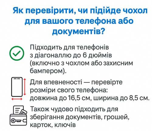 Як перевірити, чи підійде чохол для вашого телефона або документів