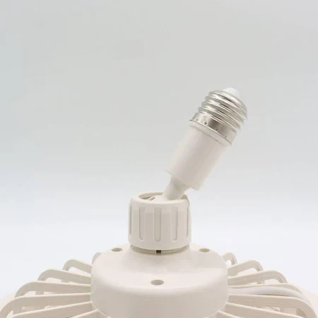 Лампа-вентилятор у патрон + пульт, CHP-006, Біла/LED люстра з вентилятором/Потовковий льод вентилятор