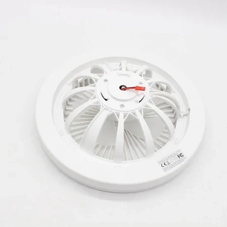 Лампа-вентилятор у патрон + пульт, CHP-006, Біла/LED люстра з вентилятором/Потовковий льод вентилятор