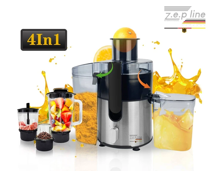 Соковижималка електрична 4в1 (блендер, міміксер, кавомолка) 3000 Вт Zepline ZP-122 Універсальний кухонний до